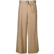 Stijlvolle Wide Leg Broek met Riem MAC , Brown , Dames