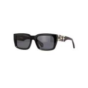 Zwarte zonnebril Ss24 International Fit Off White , Black , Dames