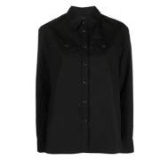 Zwarte Western Style Overhemd Pinko , Black , Dames