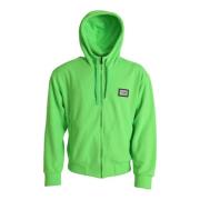 Neon Green Logo Zip Sweater Dolce & Gabbana , Green , Heren