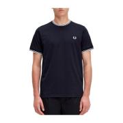 Korte Mouw Twin Tipped T-shirt Fred Perry , Black , Heren