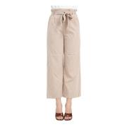 Cropped Trousers Only , Beige , Dames
