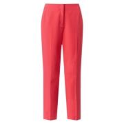 Slim Viscose Mix Cropped Trousers Comma , Red , Dames