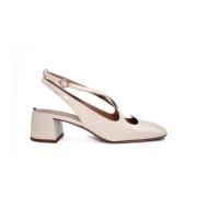 Leren Love Slingback Schoenen A. Bocca , White , Dames