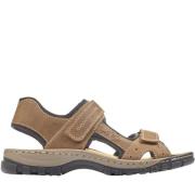 Bruine Casual Open Platte Sandalen Rieker , Brown , Heren