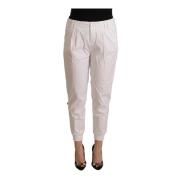 Witte Tapered Cropped Broek MET , White , Dames