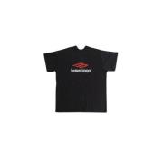 Dubbel Logo Oversized T-shirt Balenciaga , Black , Heren