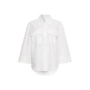 Klassieke Witte Shirt met Voorzakken Heartmade , White , Dames