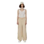 Zachte broek met elastische taille en zakken John Richmond , Beige , D...