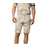 Camouflage Slim Fit Chino Bermuda Shorts Mason's , Beige , Heren
