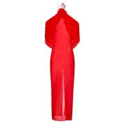 Elegant Halter Neck Long Dress Magda Butrym , Red , Dames
