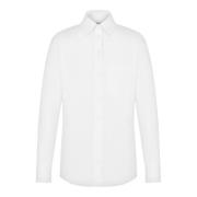 Katoenen overhemd met sloganprint Moschino , White , Heren