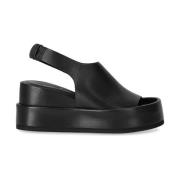 Zwarte sleehak sandaal met enkelband Strategia , Black , Dames