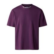 Paarse Katoenen Heren T-Shirt Lente/Zomer 2024 The North Face , Purple...