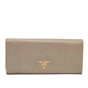 Pre-owned Leather wallets Prada Vintage , Gray , Dames