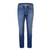 Blauwe Regular Fit Jeans met Brand Logo Emporio Armani , Blue , Heren