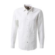 Witte Linnen Katoenen Casual Fit Overhemd Hugo Boss , White , Heren