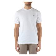 Regular Fit Katoenen T-shirt met Logo Patch Lacoste , White , Heren