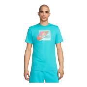 Heren Sport T-shirt Nike , Blue , Heren