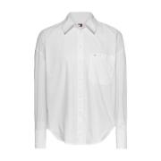 Klassieke Witte Katoenen Overhemd Tommy Hilfiger , White , Dames