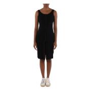 Mini jurk met geribbelde halslijn Hinnominate , Black , Dames