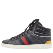 Pre-owned Coated canvas sneakers Gucci Vintage , Black , Heren