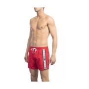 Rode Zwemshorts met Tape Bikkembergs , Red , Dames