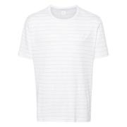 Gestreept Linnen Katoen T-shirt Eleventy , White , Heren