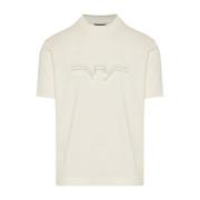 Katoenen T-shirt met 3D Design Emporio Armani , White , Heren