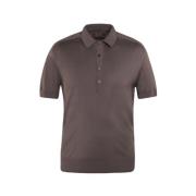 Luxe Mulberry Silk Polo Shirt Moorer , Brown , Heren