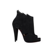 Pre-owned Suede boots Christian Louboutin Pre-owned , Black , Dames