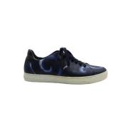 Pre-owned Leather sneakers Versace Pre-owned , Blue , Heren