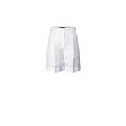 Klassieke Linnen Shorts Moorer , White , Dames