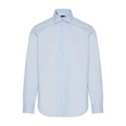 Italiaans Katoenen Shirt 100% Katoen Barba , Blue , Heren