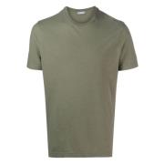 Katoenen T-shirt met 3 knopen Zanone , Green , Heren