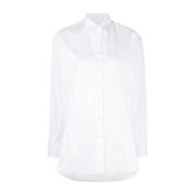 Witte Katoenen Overhemd met Lange Mouwen Finamore , White , Dames
