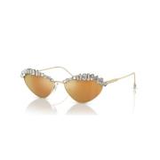 Gouden Zonnebril voor Dagelijks Gebruik Swarovski , Orange , Dames