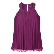 Geplooid mouwloos blouse top vera mont , Purple , Dames