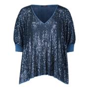 Glitter Cape met Pailletten vera mont , Blue , Dames