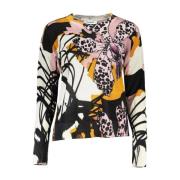 Roze Linnen Trui met Logodetail Desigual , Multicolor , Dames