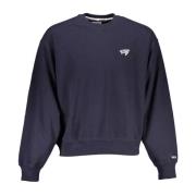 Blauwe Katoenen Sweater met Logodetail Tommy Hilfiger , Blue , Heren