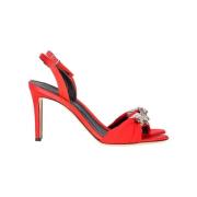 Pre-owned Satin sandals Giuseppe Zanotti Pre-owned , Red , Dames
