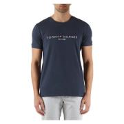 Slim Fit Katoenen Logo T-shirt Tommy Hilfiger , Blue , Heren