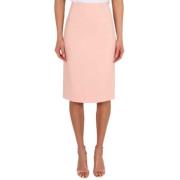 Stretch Crepe Longuette Rok Elisabetta Franchi , Pink , Dames