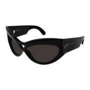 Stoere zwarte wrap-around zonnebril Saint Laurent , Black , Dames