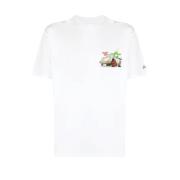 Gestreept T-shirt voor Mannen MC2 Saint Barth , White , Heren