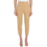 Cigarette Broek met Logo Klem Elisabetta Franchi , Beige , Dames