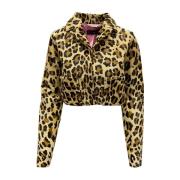 Leopard Cropped Jacket Dsquared2 , Multicolor , Dames