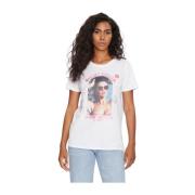 Malibu Screen Printed Rhinestone T-Shirt Guess , White , Dames