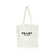 Pre-owned Raffia prada-bags Prada Vintage , White , Dames
